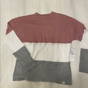 Nordstrom Kids Colorblock Long Sleeve Tee - Rose, White, and Gray